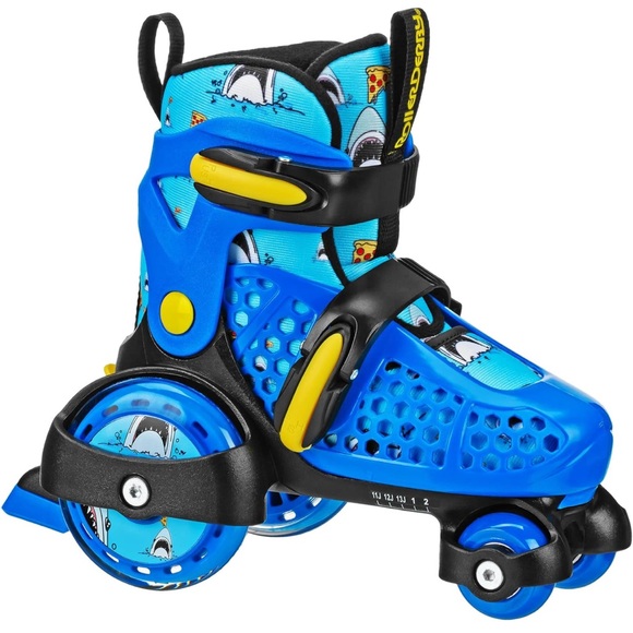 Blue and Black Kids Roller Skates adjustable sizing - Picture 1 of 6